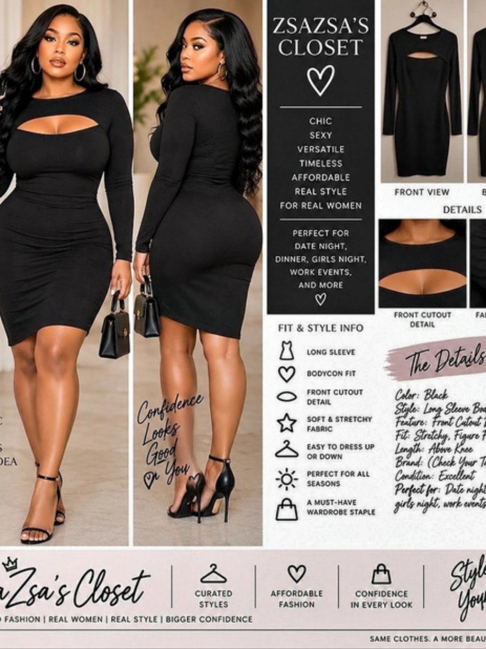 Black Cutout Mini Dress Like New
